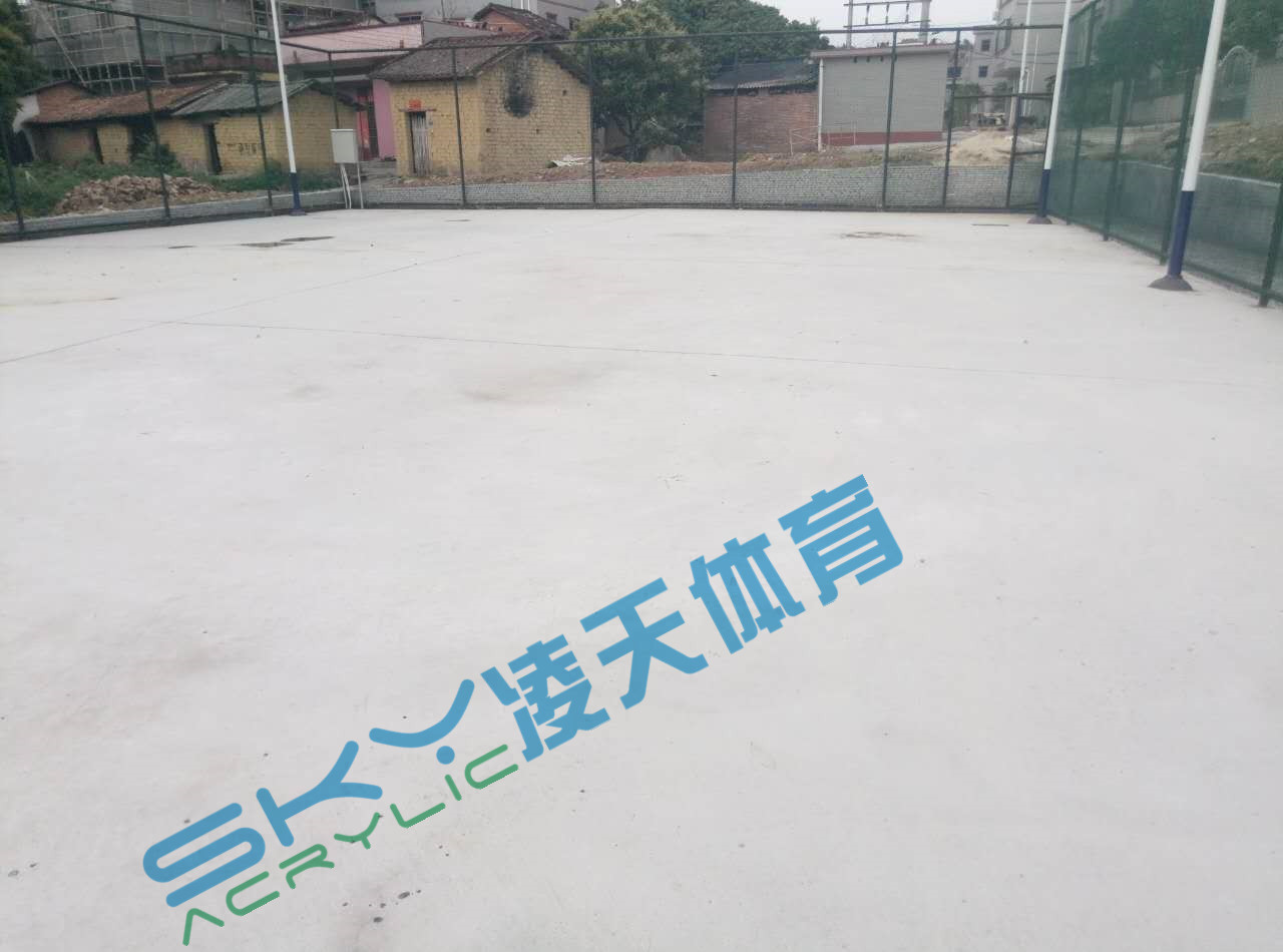 丙烯酸球场案例：广州市增城石迳村丙烯酸网球