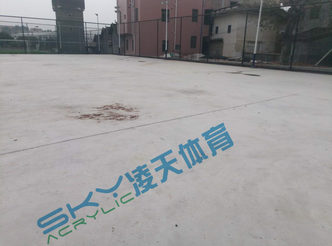 丙烯酸球场案例：广州市增城石迳村丙烯酸网球